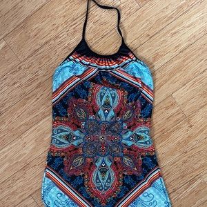 Colourful maxi dress - open back